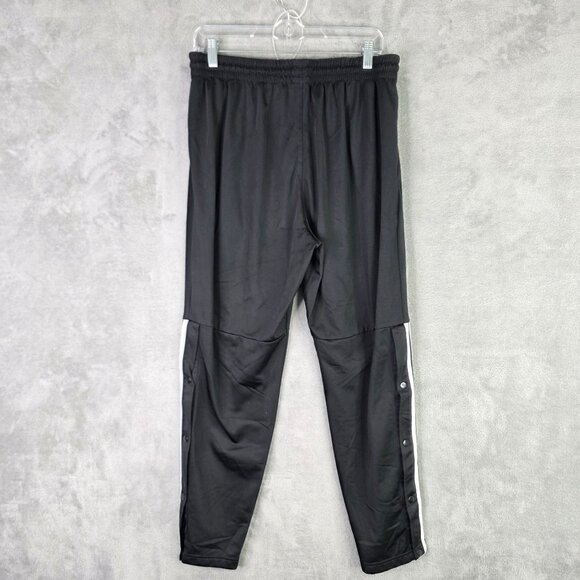 Mens Adidas Black Snap Button 1/2 Tearaway Track Pants Drawstring Elastic XL - Picture 5 of 11